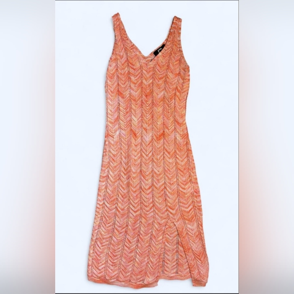 Madden NYC Space Dye Sleeveless Crochet Knit Midi Dress Size S - Picture 2 of 12
